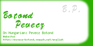 botond pevecz business card